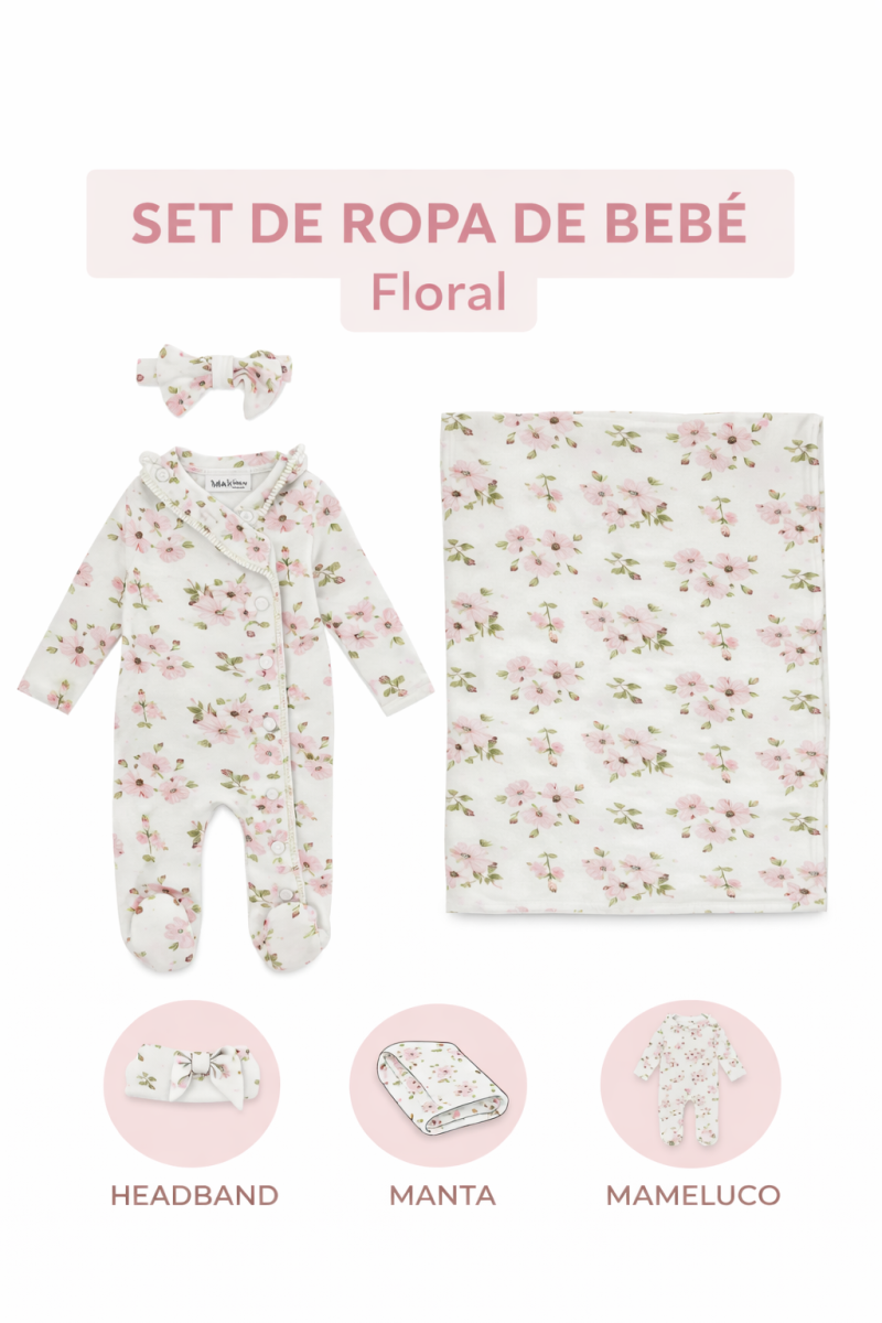 SET 4PZS ROPA Y ACCS PARA BEBE NIÑA