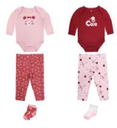 CONJUNTO BODY P/BEBE 3 PZS ROJO 0-3 M