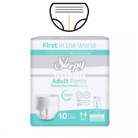 Sleepy Sensitive Adult Pants (Talla L/G, 10 unidades)