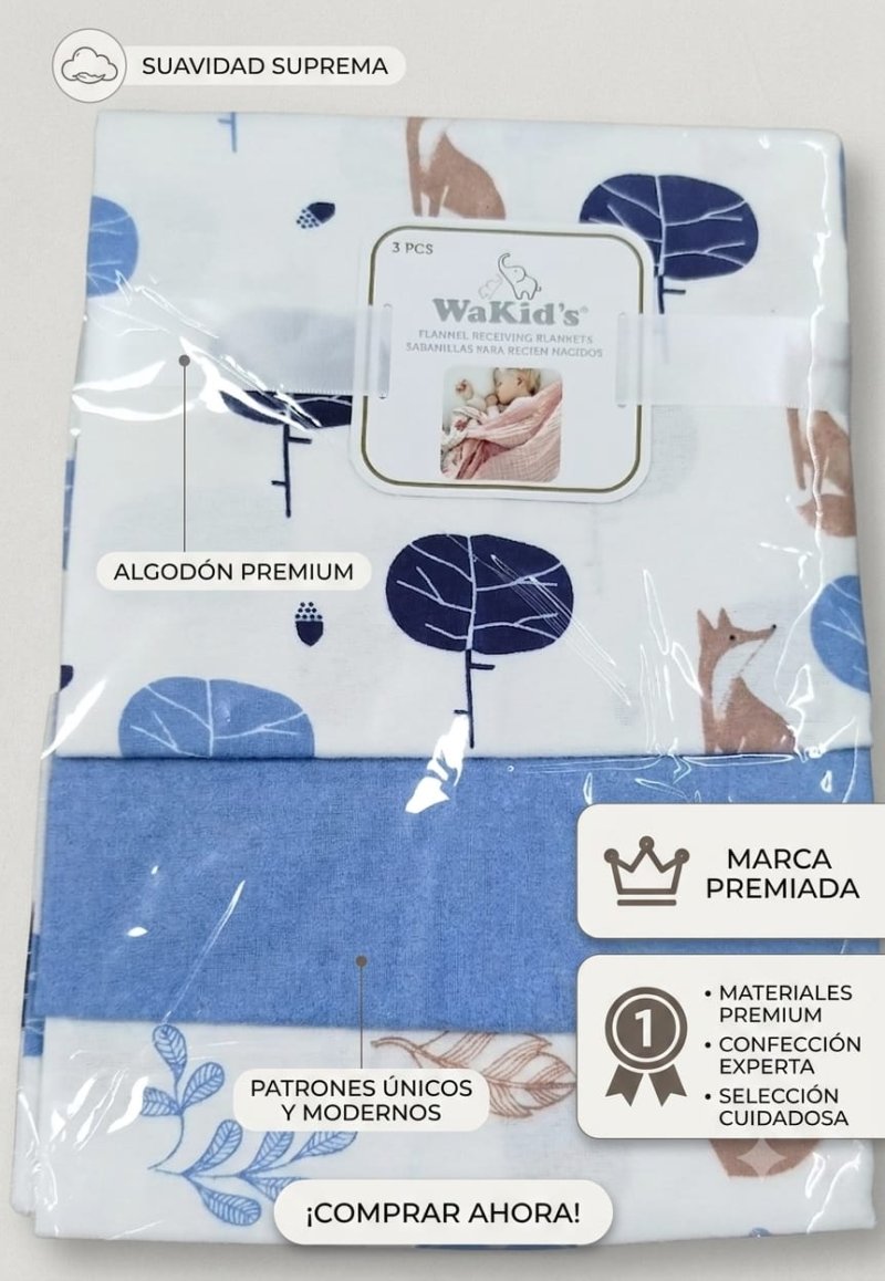 SET 3 MANTAS DE RESIVIMIENTO PARA BEBE NIÑO