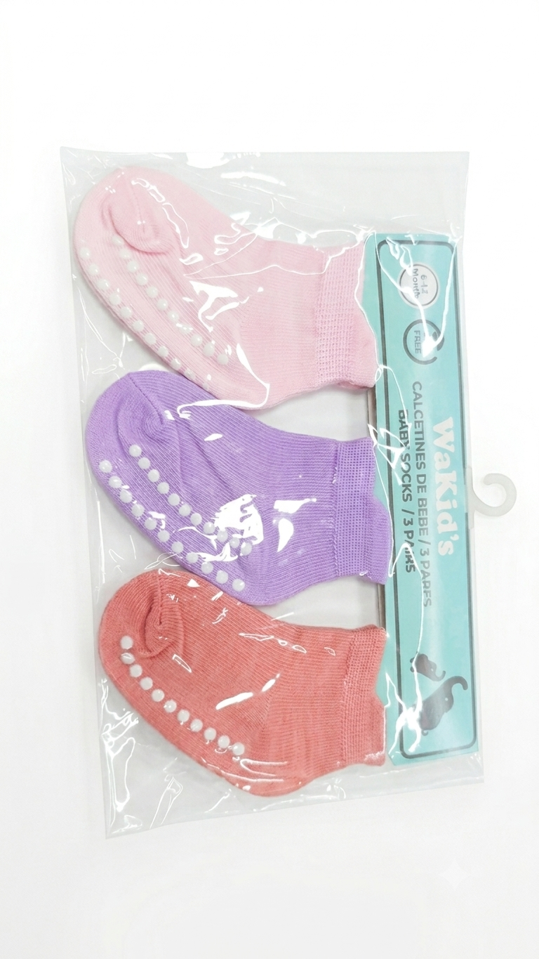 🧦 Set de Calcetines Antideslizantes para Bebé WaKid's (3 Pares)