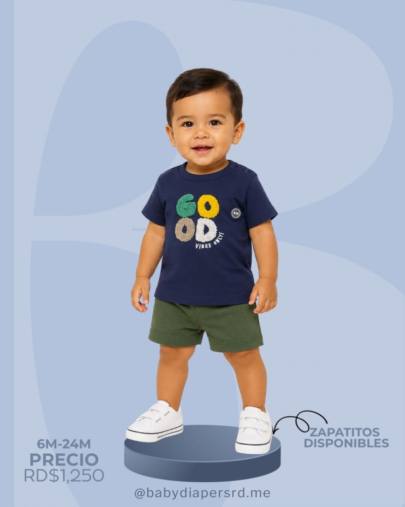 CONJUNTO 2 PCS PARA BEBE AZUL MARINO