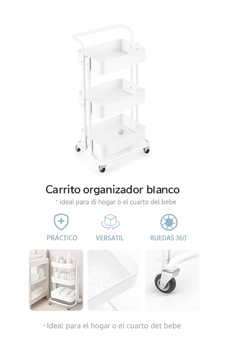 carrito organizador BLANCO
